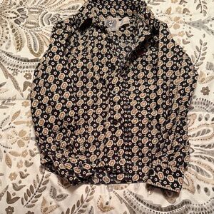 Cinch Kids Black and Cream Patterned Button Down Shirt